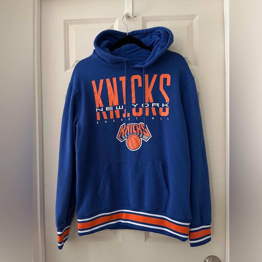 Men’s NBA Ultra Game New York Knicks Fleece Hoodie Blue & Orange M basketball